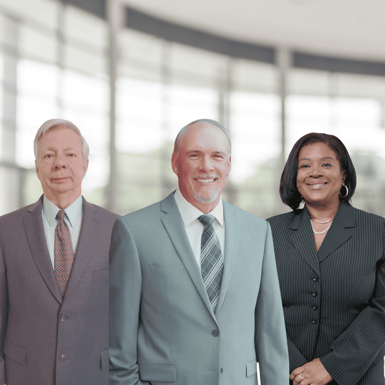 Team photo of Judge Daly (center), Mcgrath (Right), and Applewhite (left)